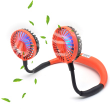 Portable USB Rechargeable Sport Neck Fan Hanging Neckband Fan With LED Light